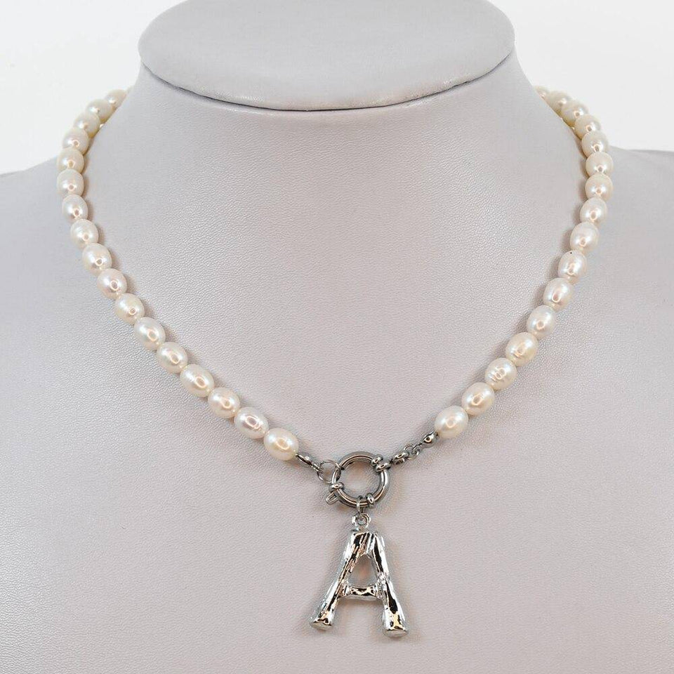 Pearl Initial Necklace - Bumble Jewelry