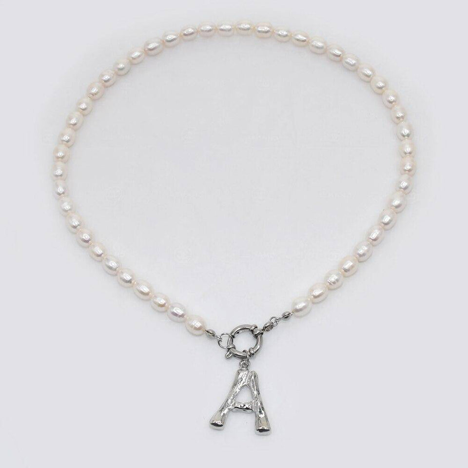 Pearl Initial Necklace - Bumble Jewelry