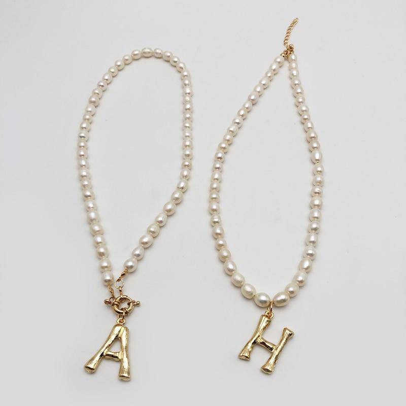 Pearl Initial Necklace - Bumble Jewelry