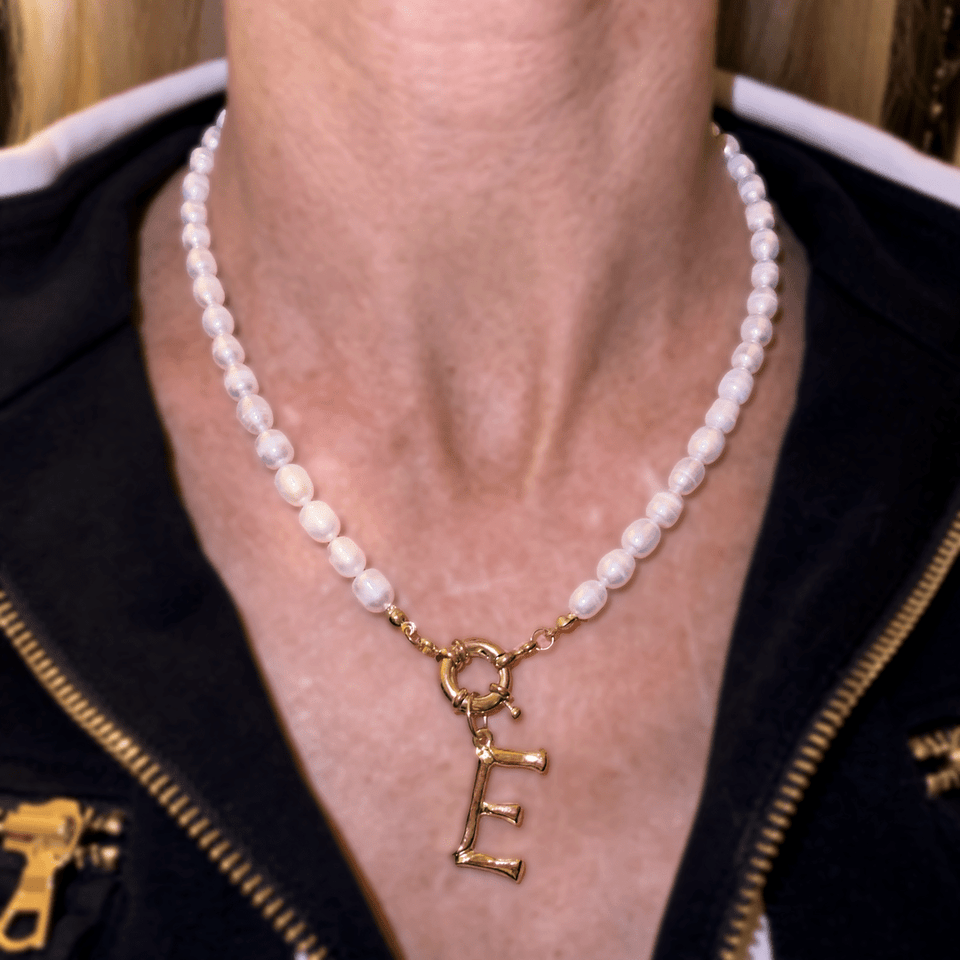 Pearl Initial Necklace - Bumble Jewelry