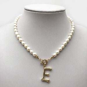 Pearl Initial Necklace - Bumble Jewelry