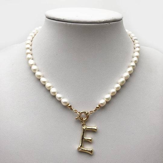 Pearl Initial Necklace - Bumble Jewelry