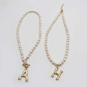 Pearl Initial Necklace - Bumble Jewelry