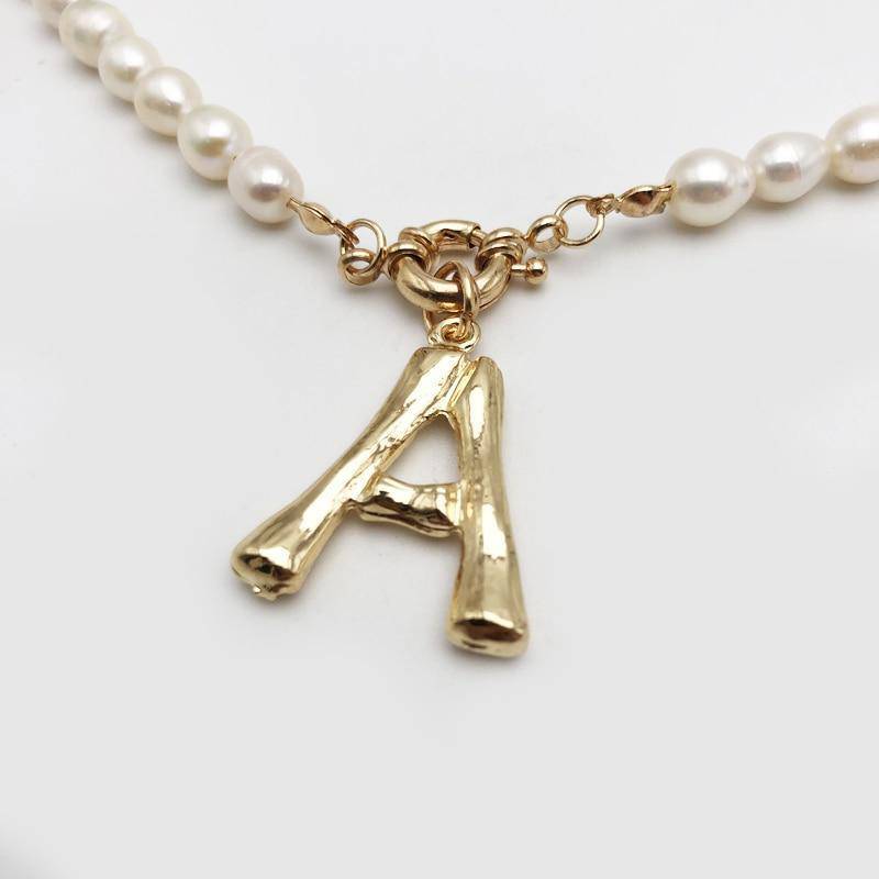Pearl Initial Necklace - Bumble Jewelry
