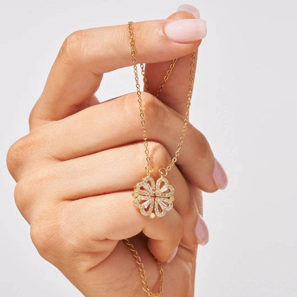 CLOVER HEARTS NECKLACE - Bumble Jewelry