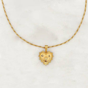 Engraved Necklace Vintage Heart - Bumble Jewelry