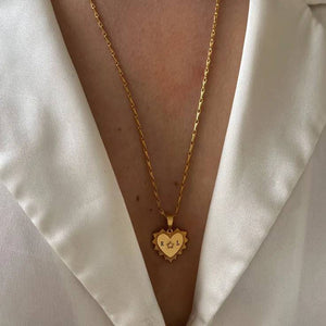 Engraved Necklace Vintage Heart - Bumble Jewelry